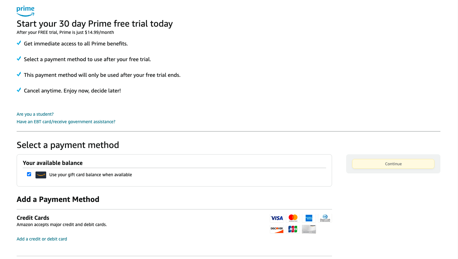 Amazon Prime's Cancellation Information