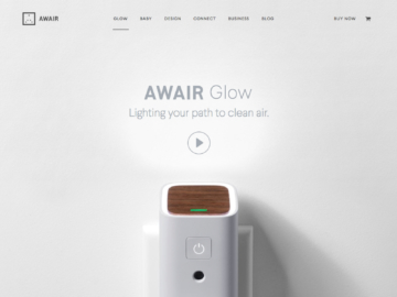 Awair Glow homepage screenshot