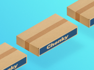 a parade of cardboard boxes