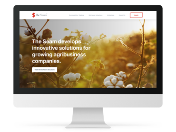The Seam homepage on desktop.